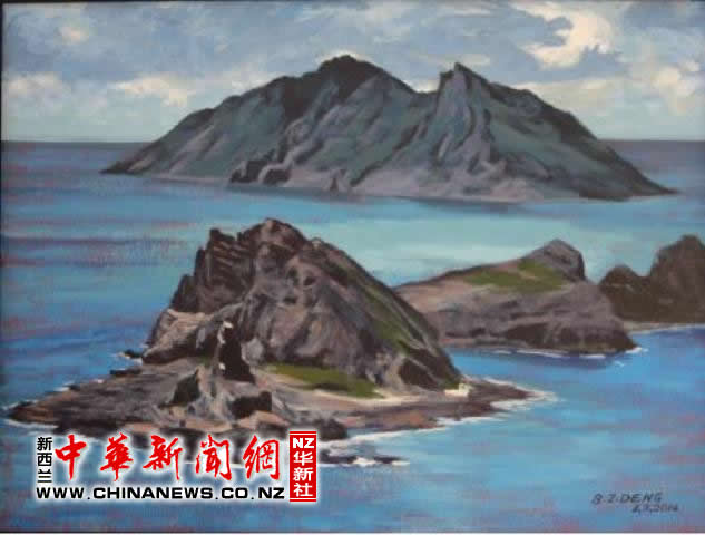 新西兰华人画家创作“钓鱼岛”油画 表达民族情志
