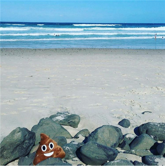 布里斯托尔在澳大利亚拜伦湾海滩（图片来源：社交媒体Instagram）