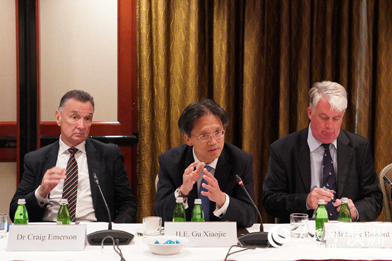 中國駐悉尼總領事顧小杰在座談會上講話（攝影 李聖音）