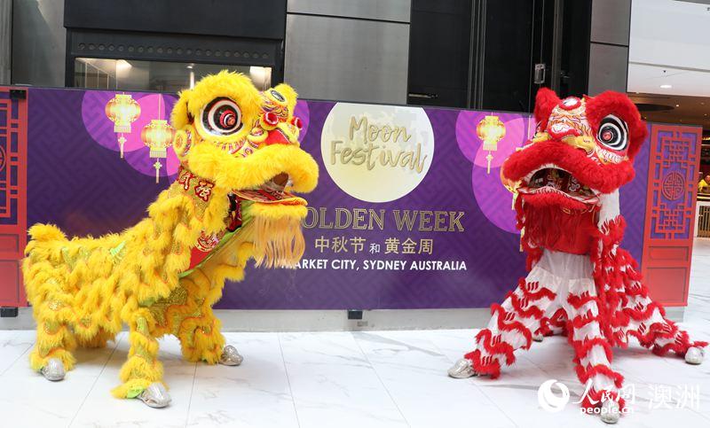 悉尼市中心一商場內充滿過節的喜慶氛圍 當地華人舞龍舞獅進行慶祝（攝影 陳楚琪）